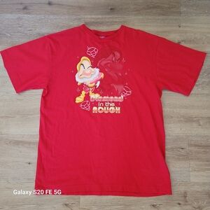Disney Red Short Sleeve Tee with Dwarf 'Diamond in the Rough' Graphic